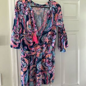 Lilly Pulitzer Pink and Blue Floral Jumpsuit